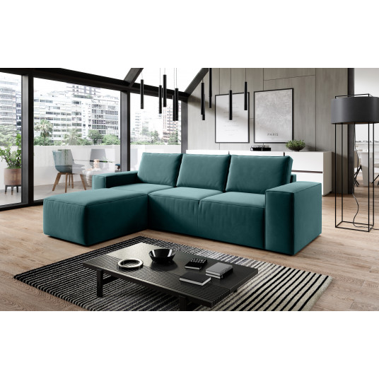 Kampinė sofa Silla su patalynės dėže, audinys Velvetmat 38