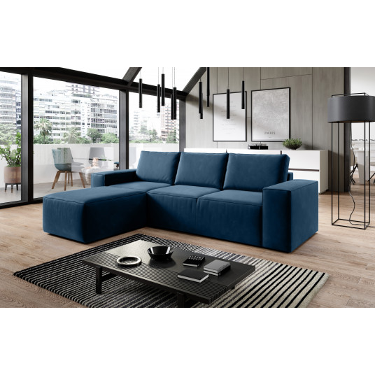 Kampinė sofa Silla su patalynės dėže, audinys Lukso 40