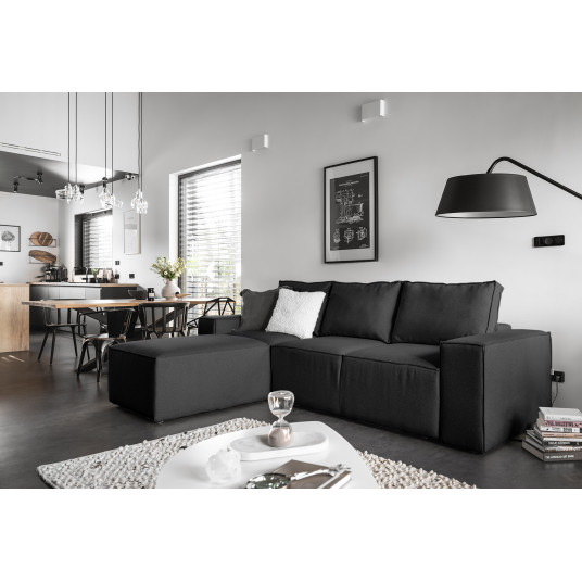 Kampinė sofa Silla su patalynės dėže, audinys Grande 97