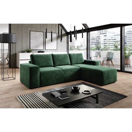 Kampinė sofa Silla su patalynės dėže, audinys Loco 35