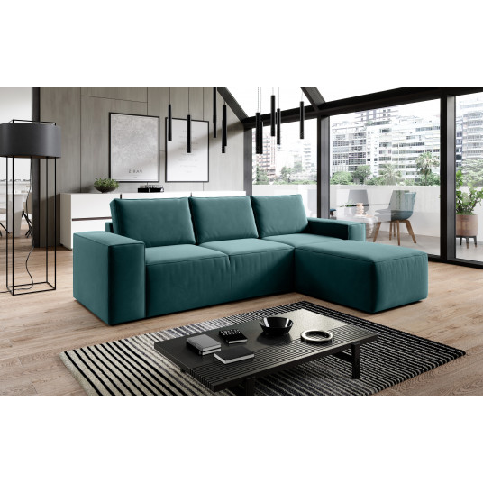 Kampinė sofa Silla su patalynės dėže, audinys Velvetmat 38