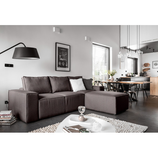 Kampinė sofa Silla su patalynės dėže, audinys Grande 65