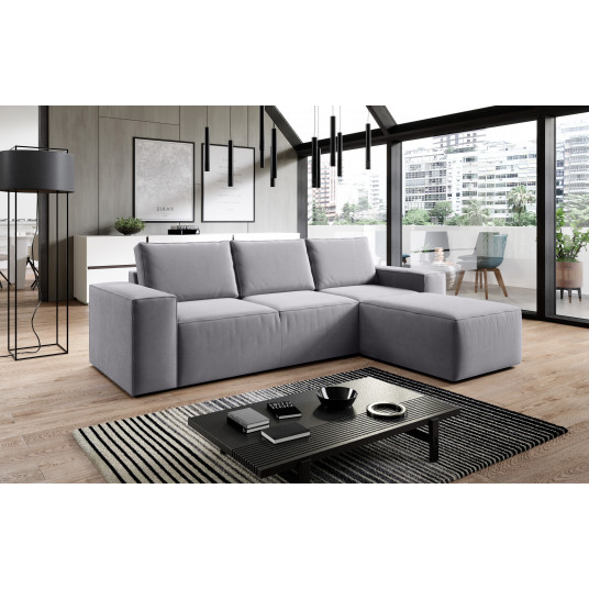 Kampinė sofa Silla su patalynės dėže, audinys Solar 80