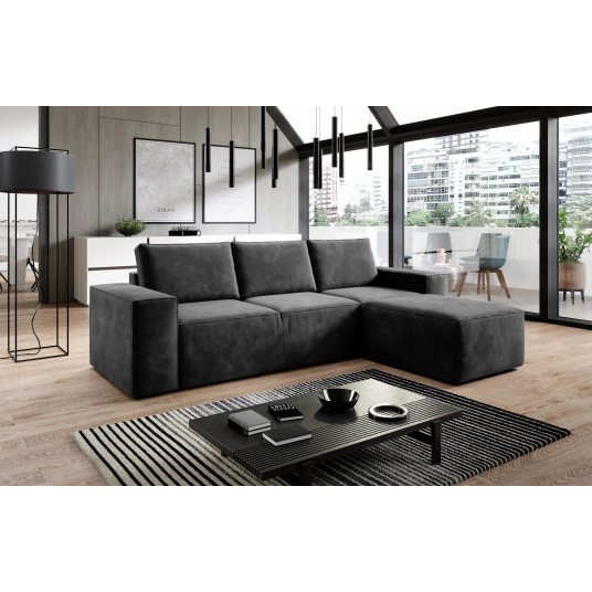 Kampinė sofa Silla su patalynės dėže, audinys Riviera 97