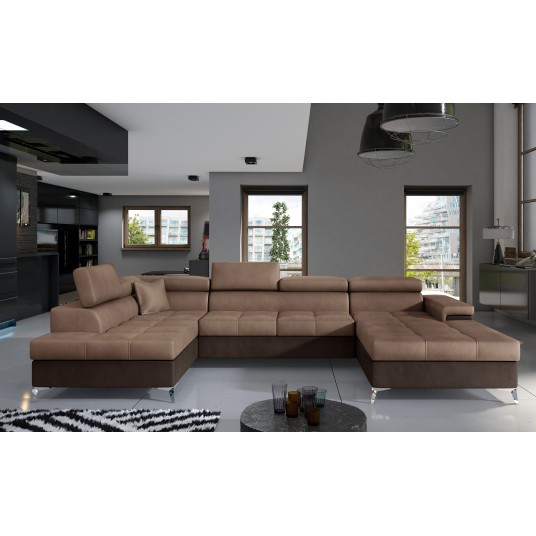 Kampinė sofa Eduardo su patalynės dėže, audinys Monolith 09, Monolith 29