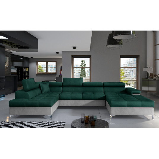 Kampinė sofa Eduardo su patalynės dėže, audinys Monolith 37, Monolith 84