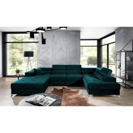Kampinė sofa Eduardo su patalynės dėže, audinys Kronos 04