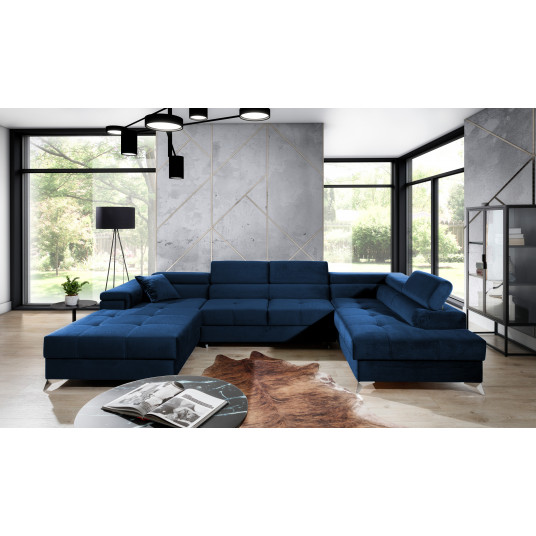 Kampinė sofa Eduardo su patalynės dėže, audinys Kronos 09
