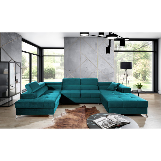 Kampinė sofa Eduardo su patalynės dėže, audinys Kronos 13