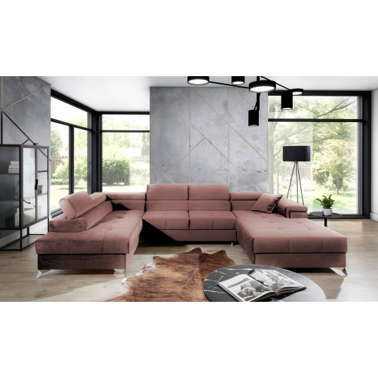 Kampinė sofa Eduardo su patalynės dėže, audinys Kronos 29