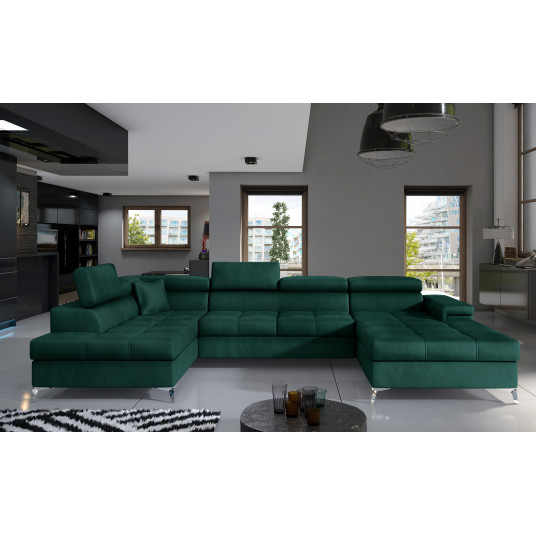 Kampinė sofa Eduardo su patalynės dėže, audinys Monolith 37