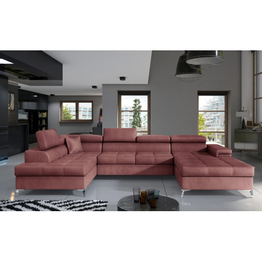 Kampinė sofa Eduardo su patalynės dėže, audinys Monolith 63