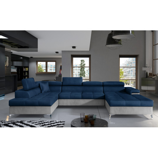 Kampinė sofa Eduardo su patalynės dėže, audinys Monolith 77, Monolith 84