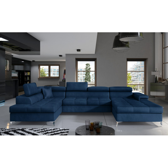 Kampinė sofa Eduardo su patalynės dėže, audinys Monolith 77