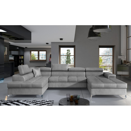 Kampinė sofa Eduardo su patalynės dėže, audinys Monolith 84