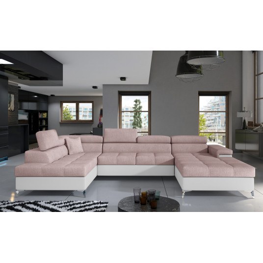 Kampinė sofa Eduardo su patalynės dėže, audinys Omega 91, Soft 17