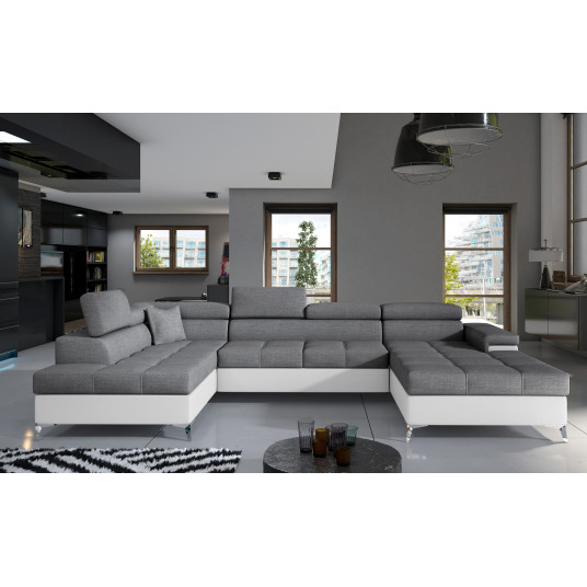 Kampinė sofa Eduardo su patalynės dėže, audinys Sawana 05, Soft 17