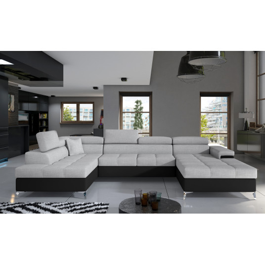 Kampinė sofa Eduardo su patalynės dėže, audinys Sawana 21, Soft 11