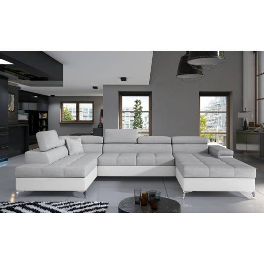 Kampinė sofa Eduardo su patalynės dėže, audinys Sawana 21, Soft 17