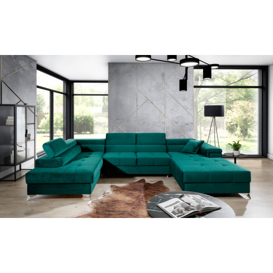  Kampinė sofa Eduardo su patalynės dėže, audinys Kronos 19 