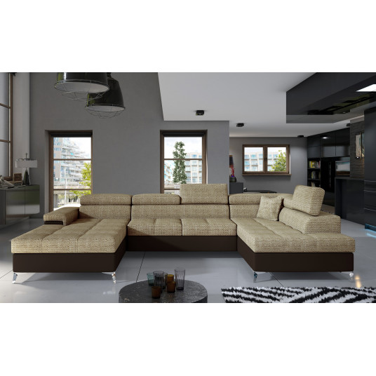  Kampinė sofa Eduardo su patalynės dėže, audinys Berlin 03, Soft 66 