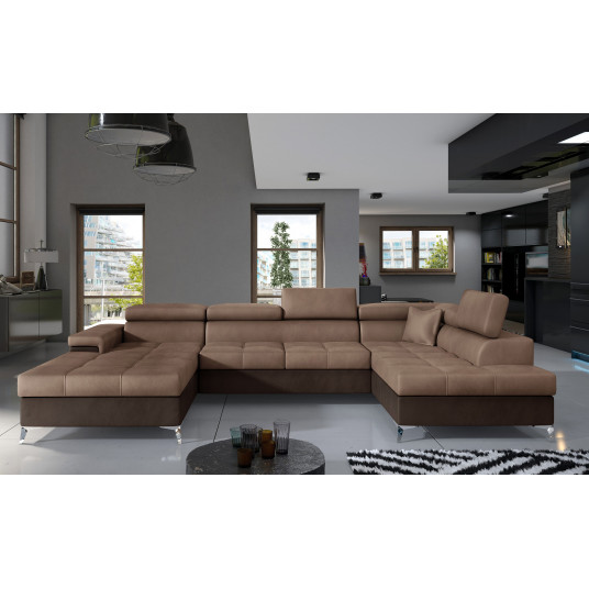  Kampinė sofa Eduardo su patalynės dėže, audinys Monolith 09, Monolith 29 