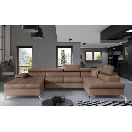 Kampinė sofa Eduardo su patalynės dėže, audinys Monolith 09
