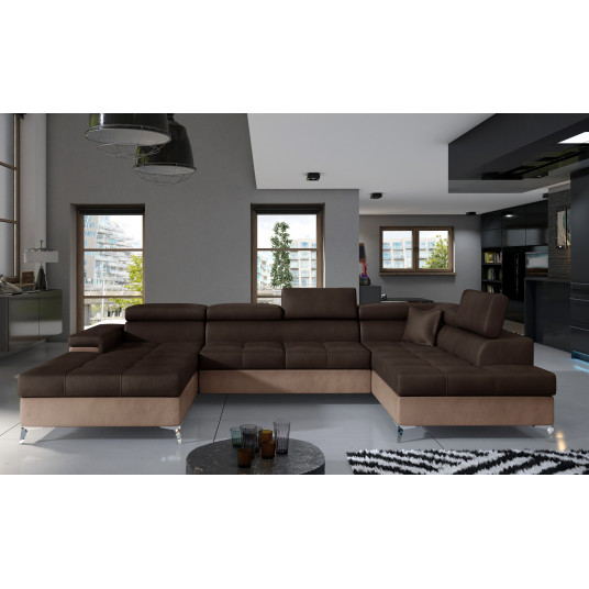 Kampinė sofa Eduardo su patalynės dėže, audinys Monolith 29, Monolith 09