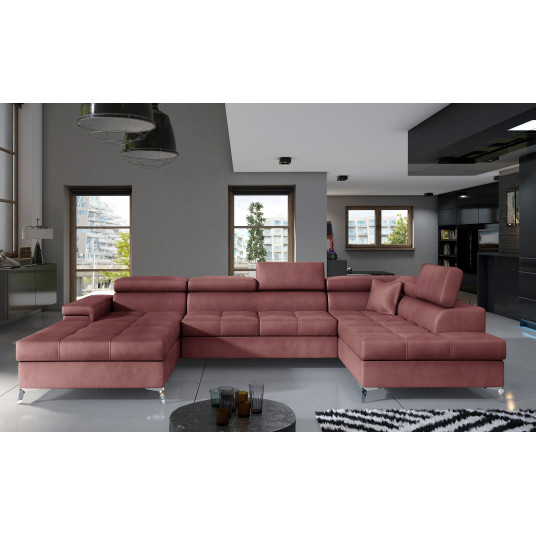 Kampinė sofa Eduardo su patalynės dėže, audinys Monolith 63
