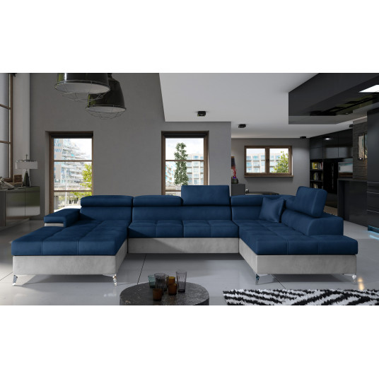 Kampinė sofa Eduardo su patalynės dėže, audinys Monolith 77, Monolith 84