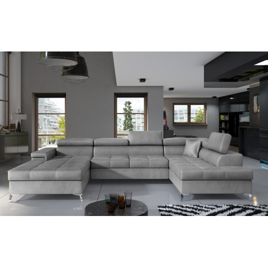 Kampinė sofa Eduardo su patalynės dėže, audinys Monolith 84
