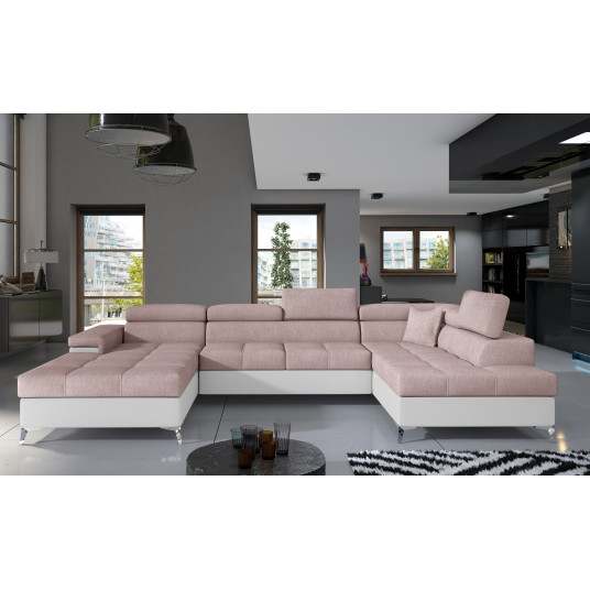 Kampinė sofa Eduardo su patalynės dėže, audinys Omega 91, Soft 17