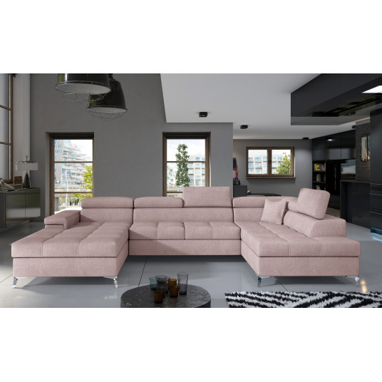 Kampinė sofa Eduardo su patalynės dėže, audinys Omega 91