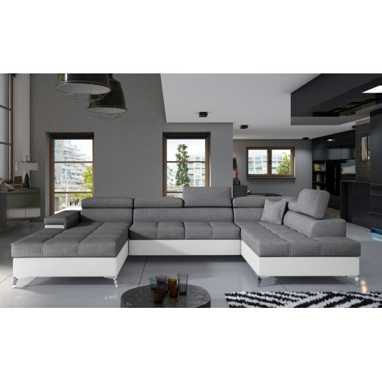  Kampinė sofa Eduardo su patalynės dėže, audinys Sawana 05, Soft 17 