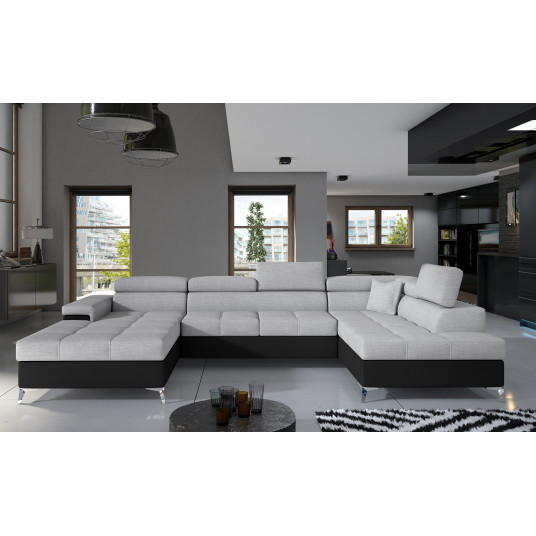 Kampinė sofa Eduardo su patalynės dėže, audinys Sawana 21, Soft 11