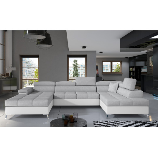 Kampinė sofa Eduardo su patalynės dėže, audinys Sawana 21, Soft 17