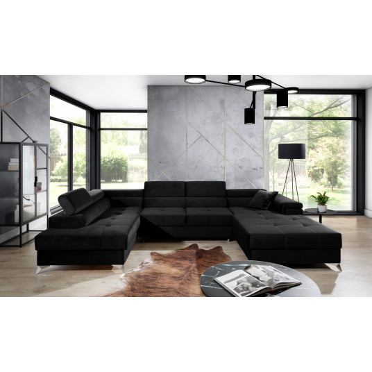 Kampinė sofa Eduardo su patalynės dėže, audinys Kronos 07