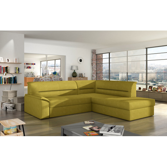 Kampinė sofa Elano su patalynės dėže, audinys Ontario 40
