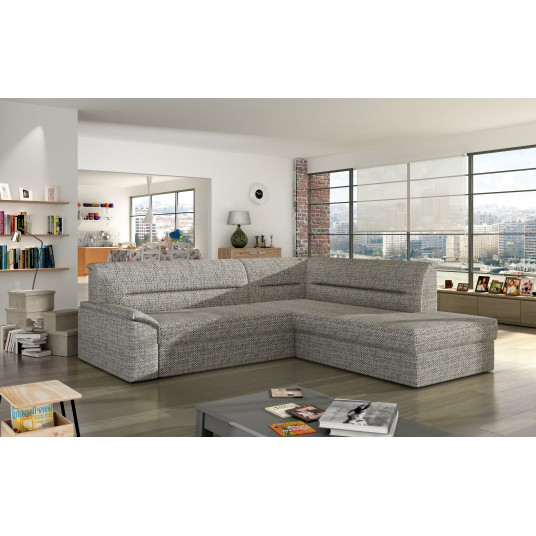 Kampinė sofa Elano su patalynės dėže, audinys Berlin 01