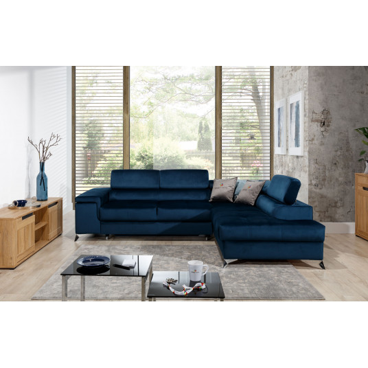 Kampinė sofa Eridano su patalynės dėže, audinys Monolith 77