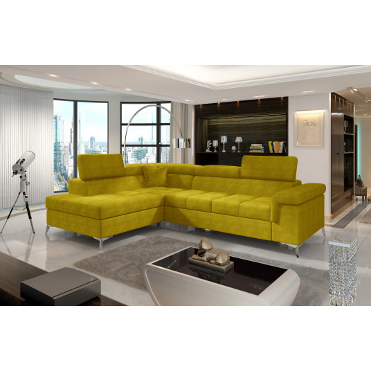 Kampinė sofa Eridano su patalynės dėže, audinys Omega 68