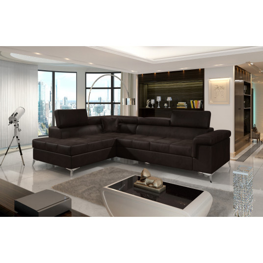 Kampinė sofa Eridano su patalynės dėže, audinys Monolith 29