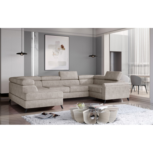 Kampinė sofa Escada su patalynės dėže, audinys Dora 21