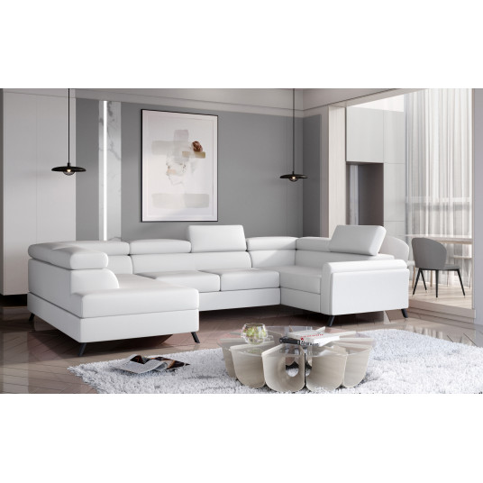 Kampinė sofa Escada su patalynės dėže, audinys Soft 17