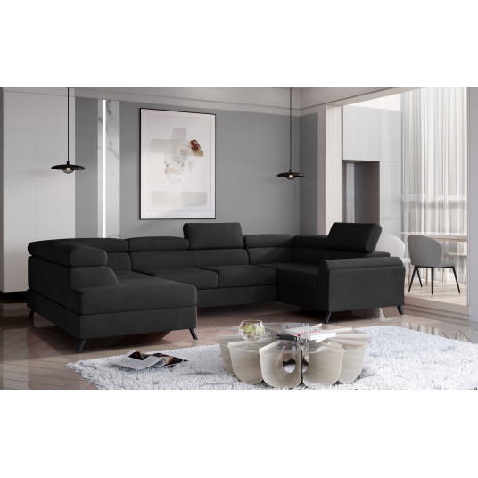 Kampinė sofa Escada su patalynės dėže, audinys Mat Velvet 99
