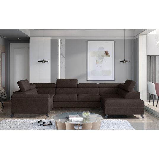 Kampinė sofa Escada su patalynės dėže, audinys Dora 28