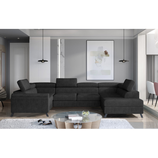 Kampinė sofa Escada su patalynės dėže, audinys Dora 96