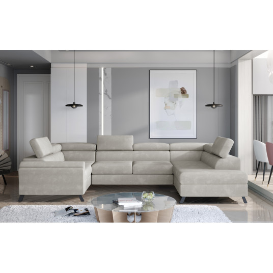 Kampinė sofa Escada su patalynės dėže, audinys Paros 02