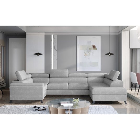 Kampinė sofa Escada su patalynės dėže, audinys Paros 05