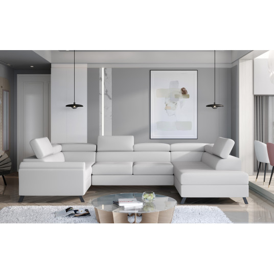 Kampinė sofa Escada su patalynės dėže, audinys Soft 17